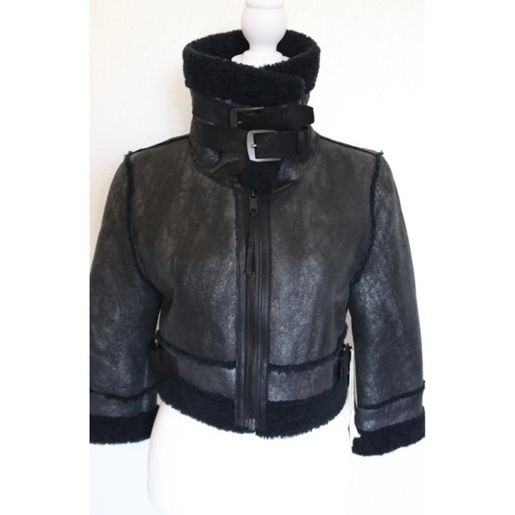 Bird by Juicy Couture Black Askam Leather Jacket Size Small NWT - Picture 9 of 12